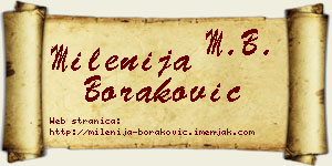 Milenija Boraković vizit kartica
